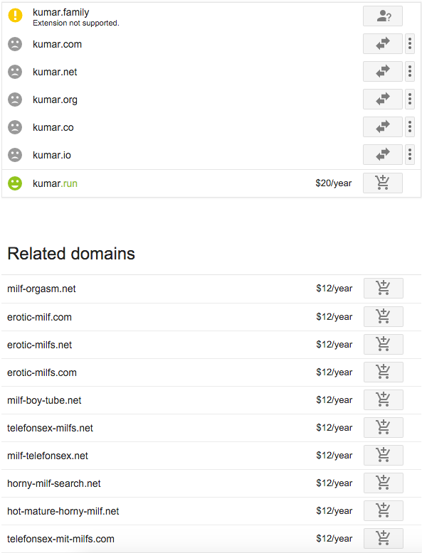 Google Recommended Domains