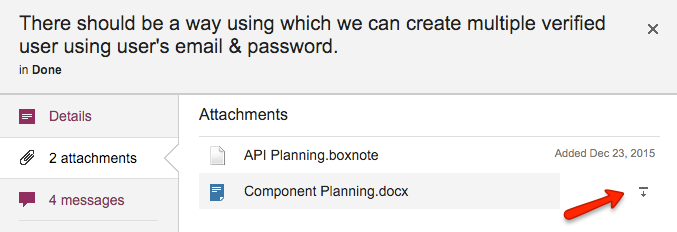 Downloading attachments from Done cards