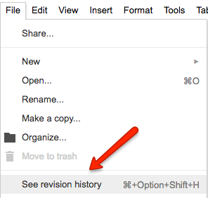 Google revision history