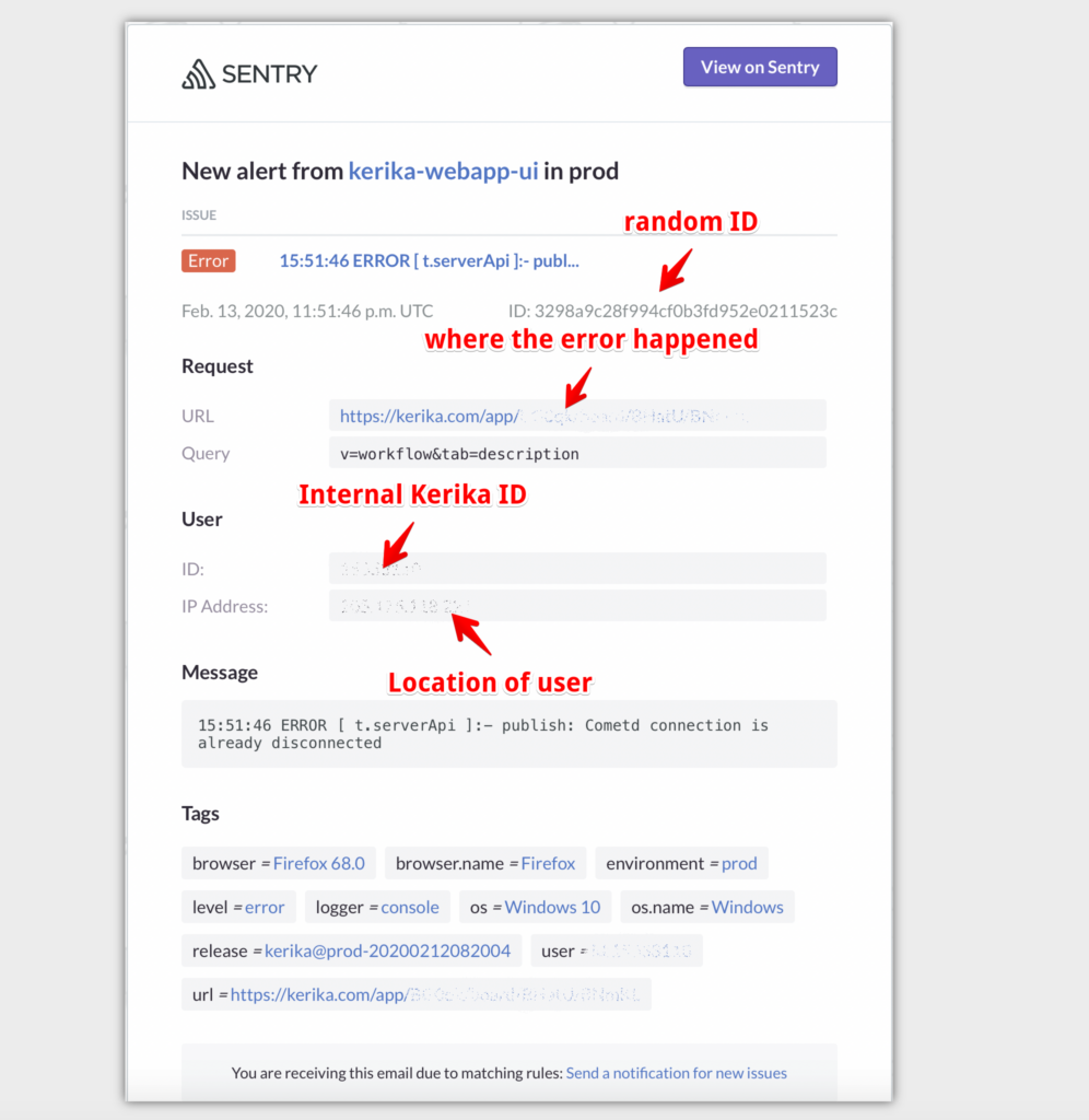 Example of Sentry Error